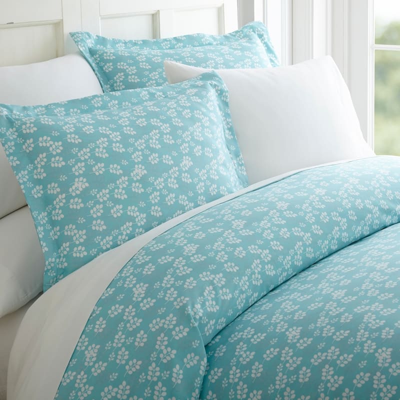 Becky Cameron Oversized 3-piece Printed Duvet Cover Set - wheatfield-pale blue - Full - Queen
