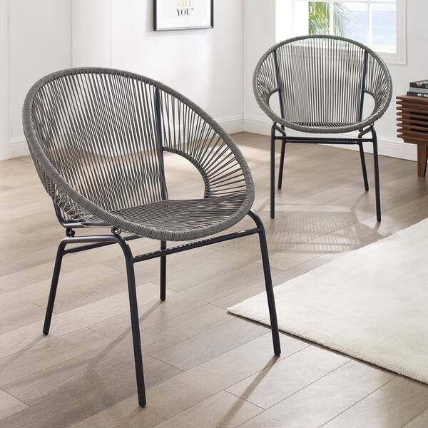 Corvus Sarcelles Woven Wicker Patio Chairs Set Of 2 On Corvus Sarcelles Woven Wicker