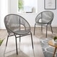 Corvus Sarcelles Woven Wicker Patio Chairs (Set of 2) - Thumbnail 7