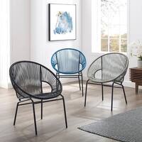 Corvus Sarcelles Woven Wicker Patio Chairs (Set of 2)