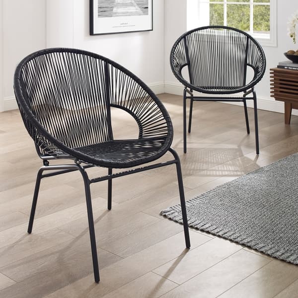 Corvus Sarcelles Woven Wicker Patio Chairs Set Of 2 Corvus Sarcelles Woven Wicker