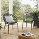 Corvus Sarcelles Woven Wicker Patio Chairs (Set of 2) - Thumbnail 1