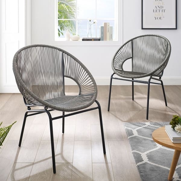 Corvus Sarcelles Woven Wicker Patio Chairs Set Of 2 On Corvus Sarcelles Woven Wicker