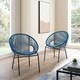 Corvus Sarcelles Woven Wicker Patio Chairs (Set of 2) - Thumbnail 4