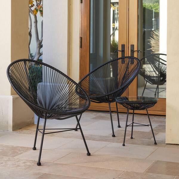 Shop Sarcelles Modern Wicker Patio Chairs By Corvus In Grey Set Of 2 As Is Item Free Shipping Today Overstock 20480692