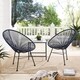 Sarcelles Modern Wicker Patio Chairs by Corvus (Set of 2) - Thumbnail 4