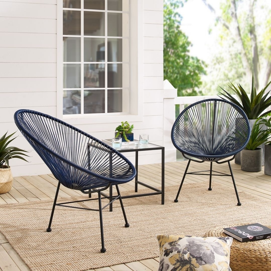 Sarcelles Modern Wicker Patio Chairs By Corvus Set Of 2 Sarcelles Modern Wicker Patio Chairs