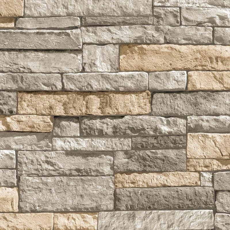 Ledgestone Grey/ Terracotta Wallpaper