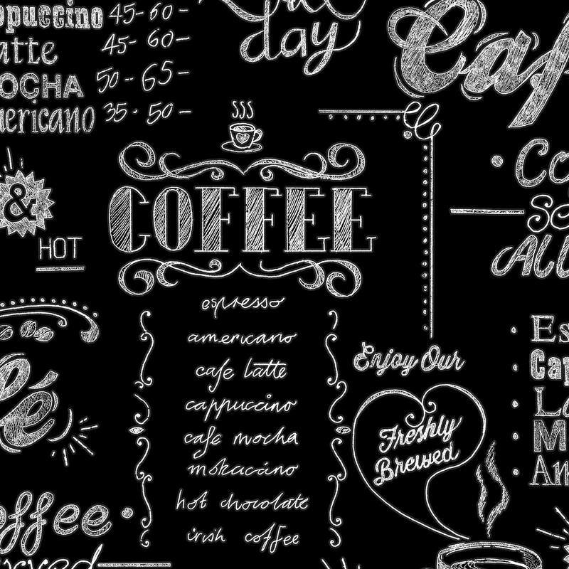 Coffee Shop Black/ White Wallpaper