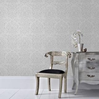 Graham & Brown Empress Damask Grey Wallpaper