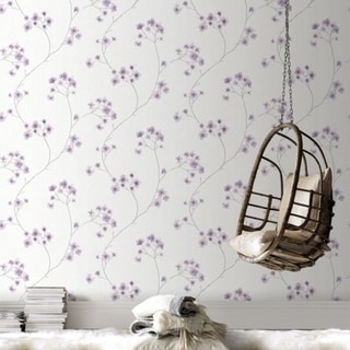 Graham & Brown Radiance White/ Lavender Wallpaper