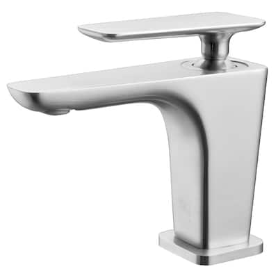 ALFI brand AB1779-BN Brushed Nickel Single Hole Modern Bathroom Faucet - Silver