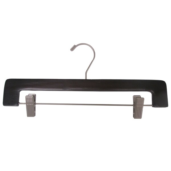 Shop Deluxe Rounded Wooden Pant Hanger with Adjustable Cushion Clips ...