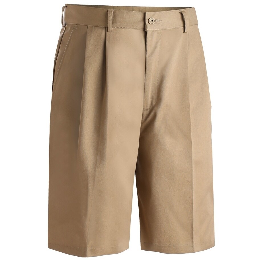 mens pleated cotton shorts