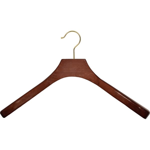 Walnut Wood Hanger,smooth Finish Coat Hanger for Closet With Brass