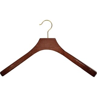 China Wood Coat Hanger Deluxe Walnut Brown Wide Shoulder Suit