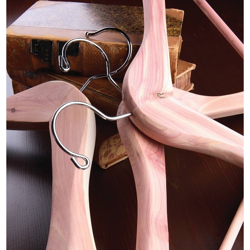 Large Cedar Suit Hanger, Unfinished Contoured, 2 Inch Wide Shoulder