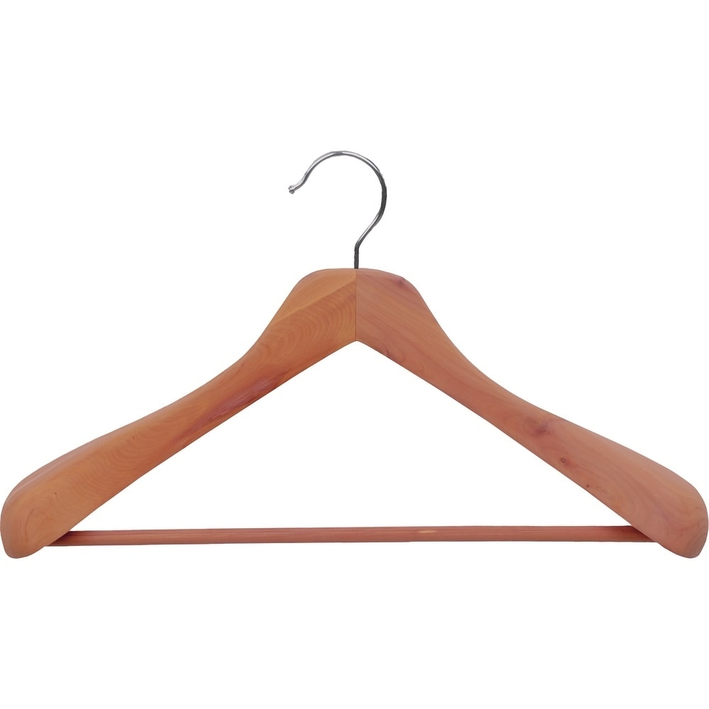 Household Essentials Deluxe Cedar Coat Hanger with Fixed Bar
