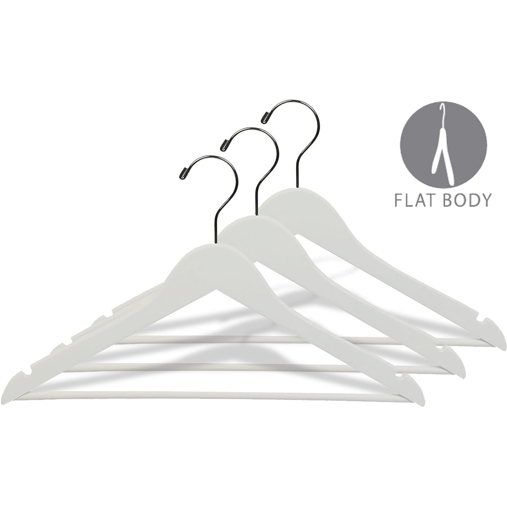 Plastic 17 White Flat Hanger - Garment Hangers - Hangers