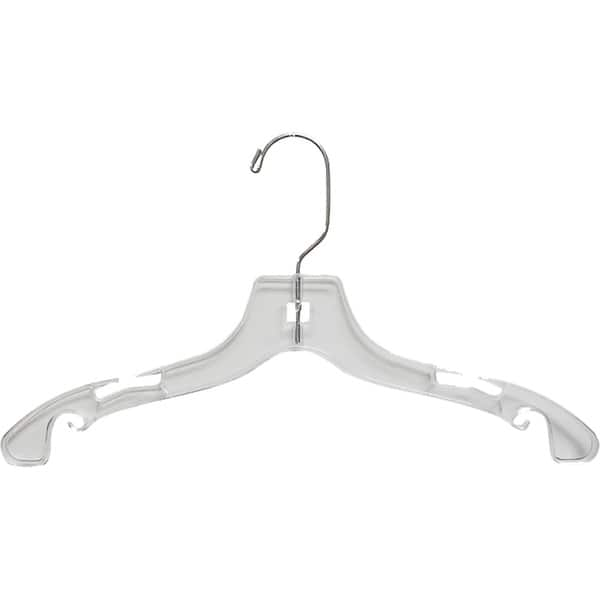 Clear Plastic Kids Top Hanger, Flat Hangers with Notches and Chrome Swivel  Hook, 3 Sizes - On Sale - Bed Bath & Beyond - 17806618