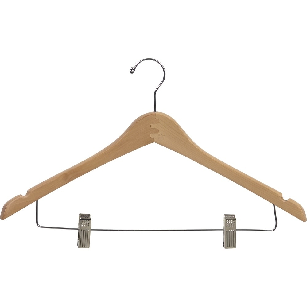 Curved Wooden Top Hanger with Walnut Finish, 1/2 Inch Thick