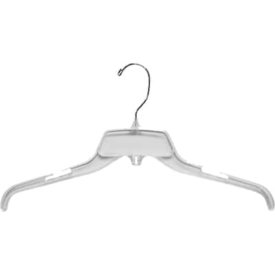 Classic Plastic Top Hanger, Space Saving Shirt Hangers with Chrome Swivel Hook and Notches