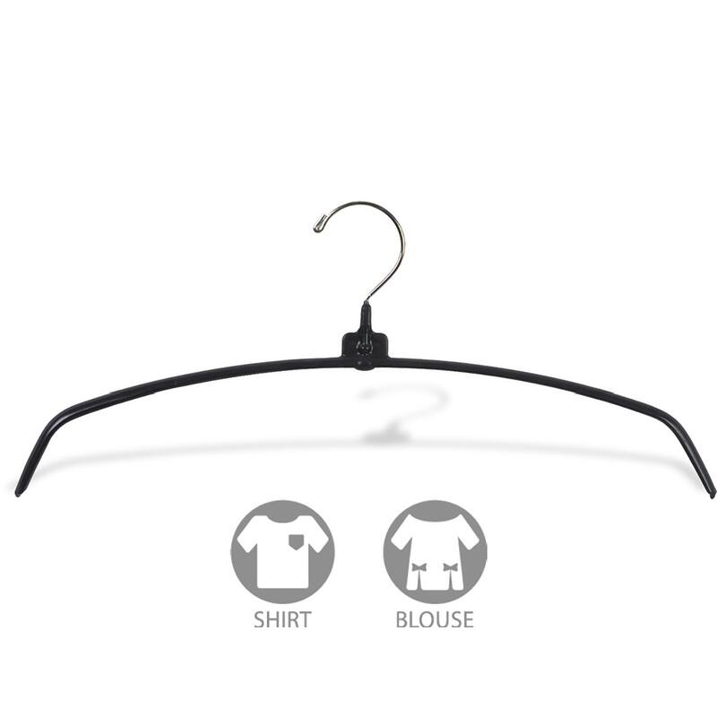 Metal Top Hanger with Non-Slip Black Rubber Coating & Swivel Hook