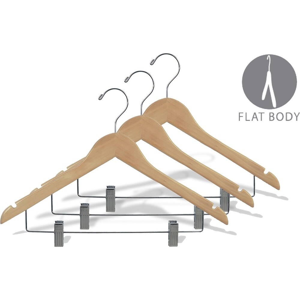 https://ak1.ostkcdn.com/images/products/17806636/Rubberized-Wood-Combo-Hangers-with-Natural-Finish-Adjustable-Cushion-Clips-Flat-Rubber-Coated-with-Chrome-Hook-Notches-f2698477-e41b-476f-98da-3dd1db74d859.jpg