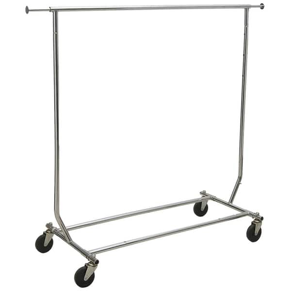 Collapsible Commerical Grade Chrome Garment Rack with Adjustable Height