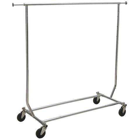 Collapsible Commerical Grade Chrome Garment Rack with Adjustable Height and Length, box of 1