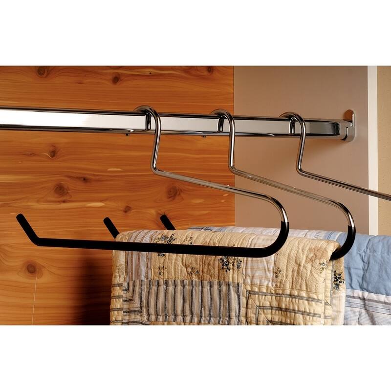 Heavy Duty Metal Quilt Hanger, Heavy Guage Steel Hanger with Black Vinyl Non-Slip Coating for Pants Linens or Textiles
