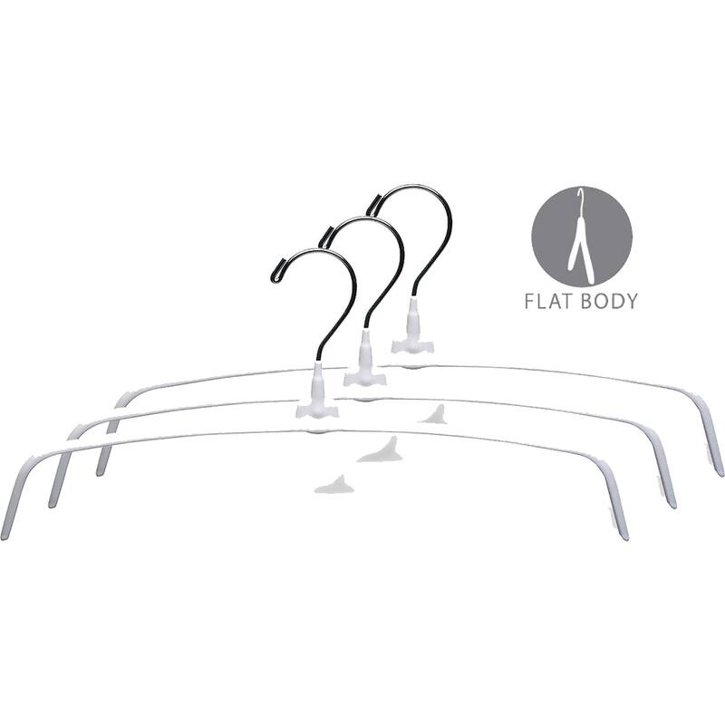 Metal Top Hanger with Non-Slip White Rubber Coating & Swivel Hook