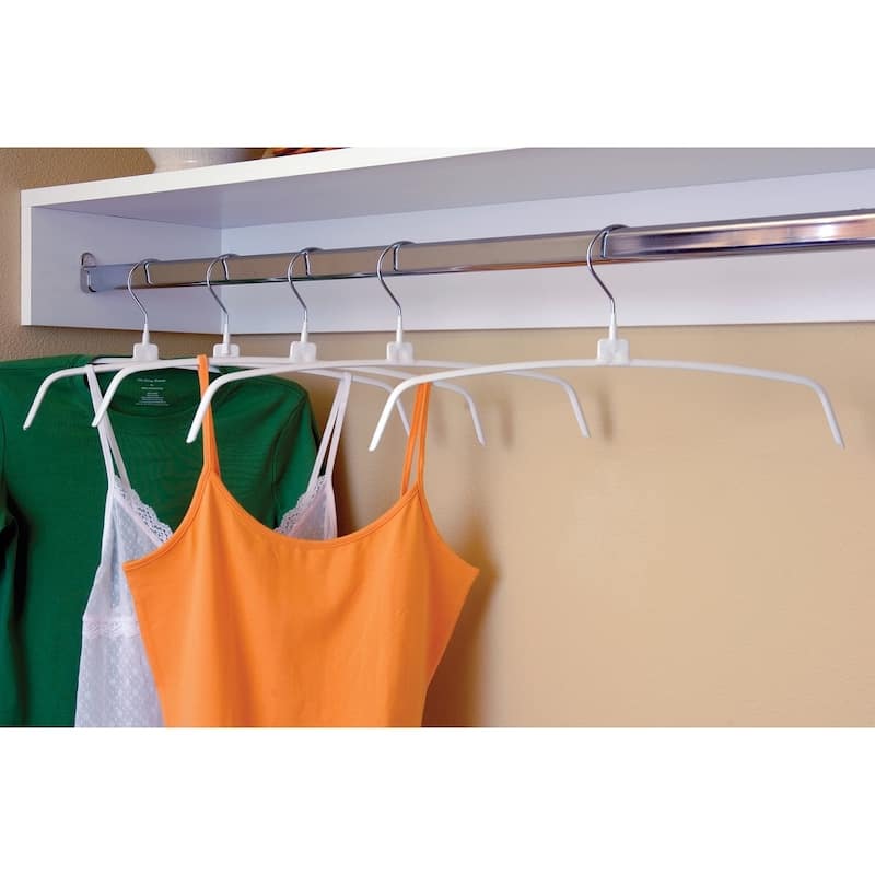Metal Top Hanger with Non-Slip White Rubber Coating & Swivel Hook