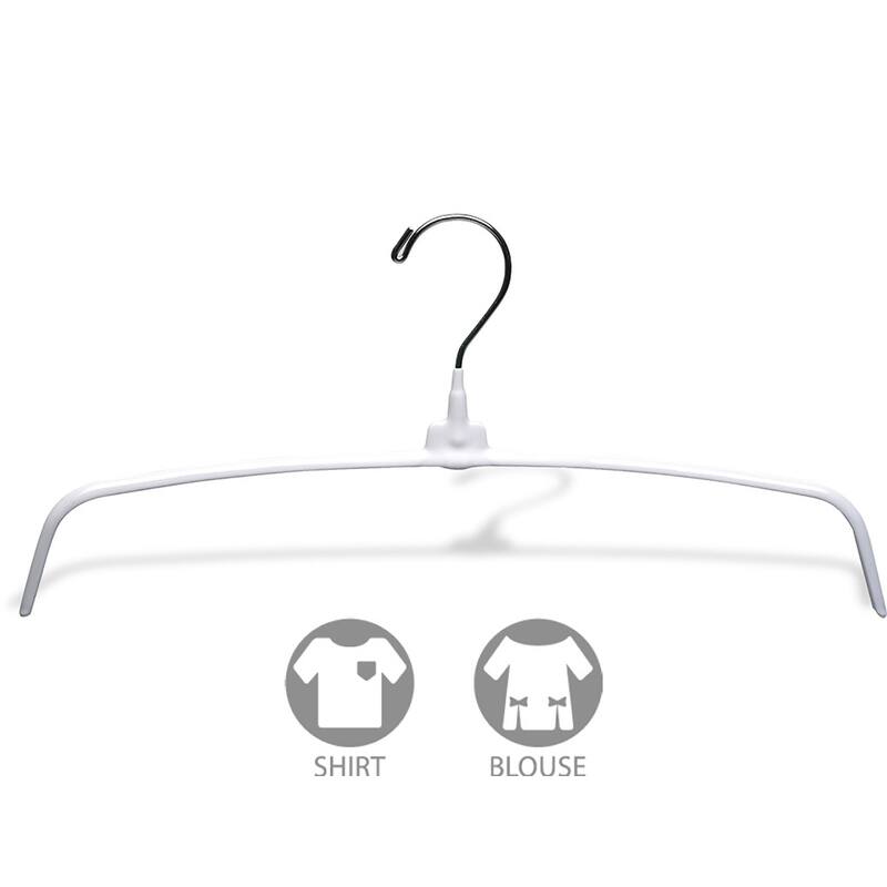 Metal Top Hanger with Non-Slip White Rubber Coating & Swivel Hook