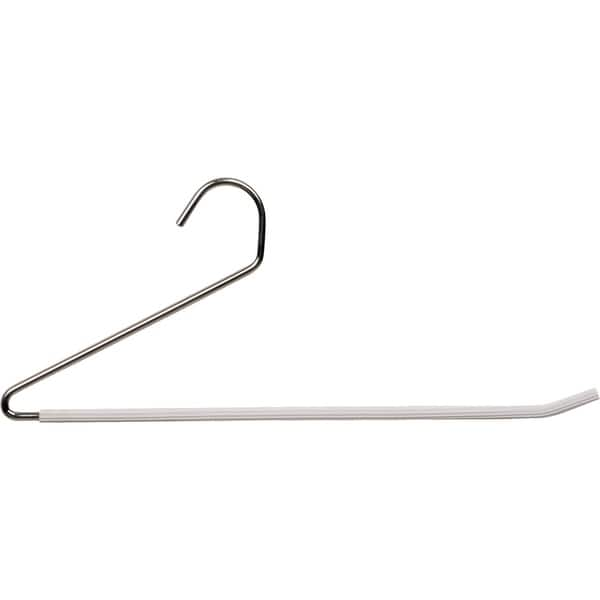 White Wooden Baby's Hanger with Chrome Pant Clips