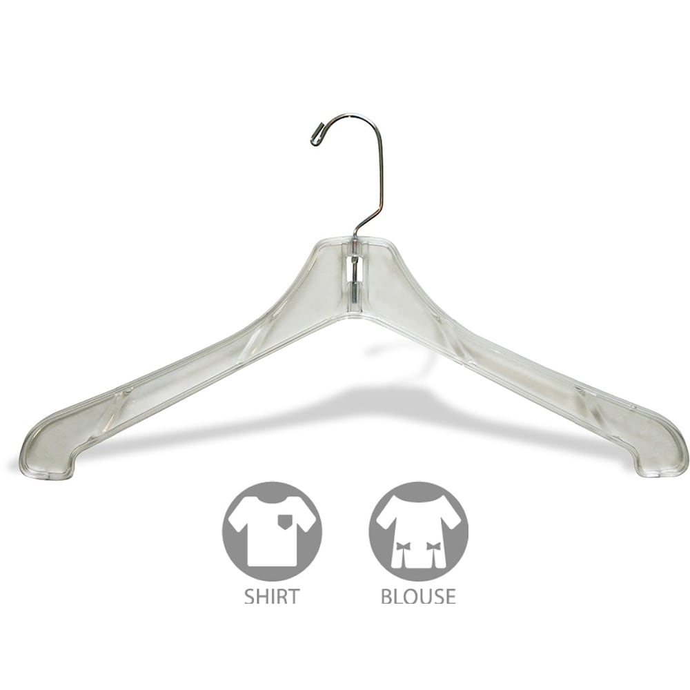 Heavy Duty Clear Plastic Coat Hanger, Strong 1/2 Inch Thick Hangers with  360 Degree Chrome Swivel Hook - On Sale - Bed Bath & Beyond - 17806658