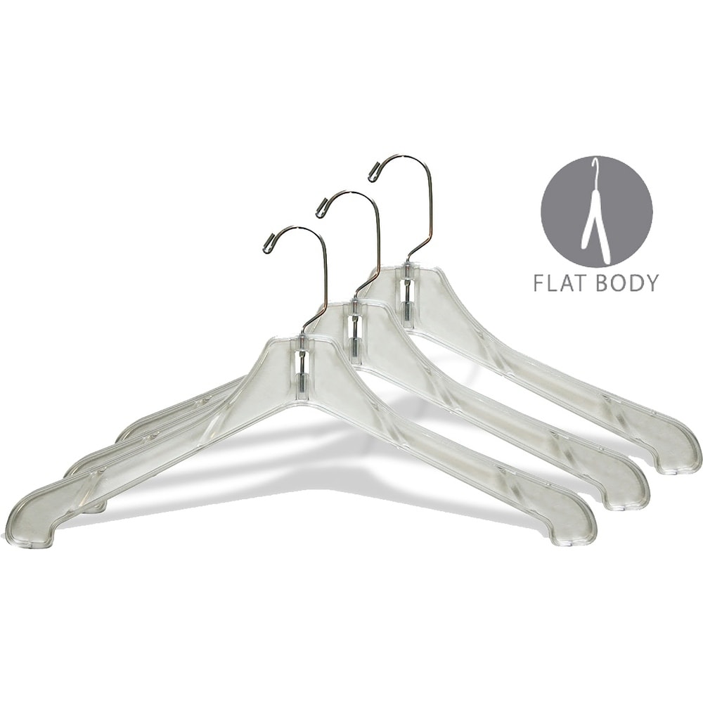 Quality Hangers 50 Pack Non-Velvet Plastic Hangers for Clothes - Heavy Duty  Coat Hanger Set - Space-Saving Closet Hangers with Chrome Swivel Hook