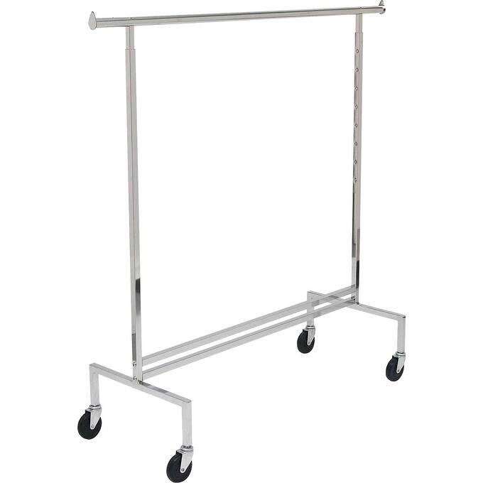 Compact Commerical Grade Steel Garment Rack with Adjustable Height, Box of 1