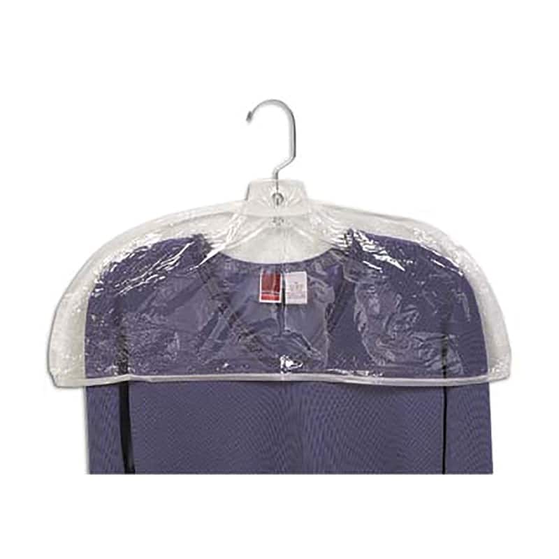 Clear Plastic Women's Shoulder Covers, 21 Inch Vinyl Protective Cover with Stitched Edges, Box of 12