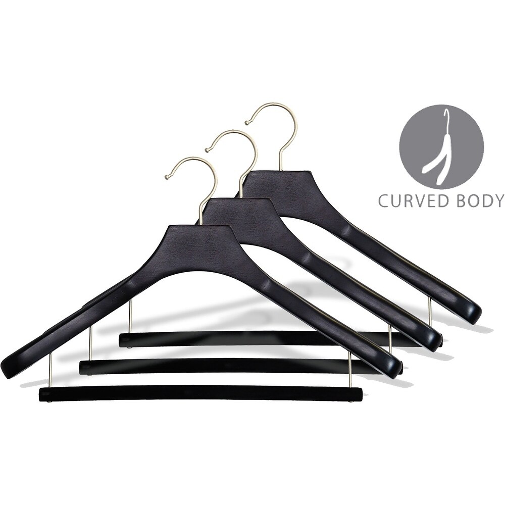 Velvet Gold and Black Hangers with Trouser Bar - Clothes hangers