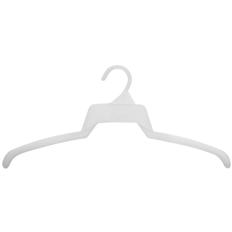 Super Thin White Plastic Top Hanger, Box of 500 Flat Space Saving Shirt Hangers