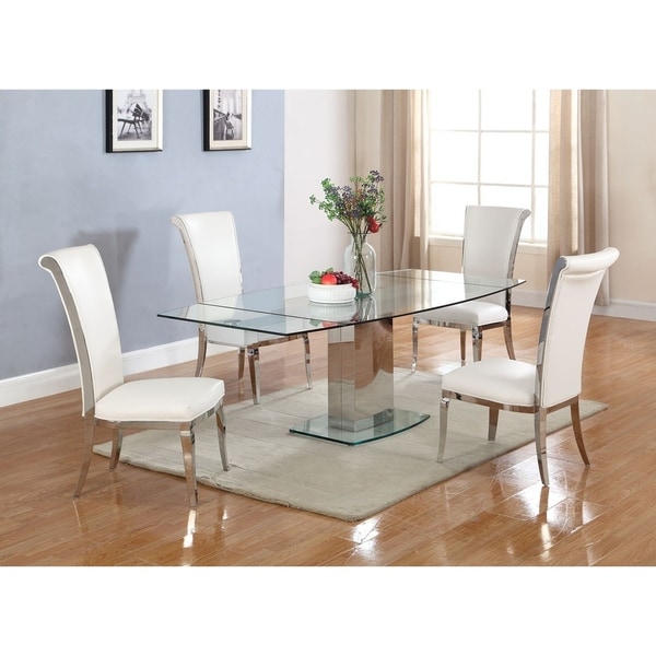 Shop Somette Carla Metal and Glass Dining Table - Free Shipping Today ...