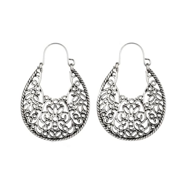 Antique Silver Filigree Hoop Earrings On Free Shipping Antique Silver Filigree Hoop Earrings On Free Shipping Orders Over 45 17809302