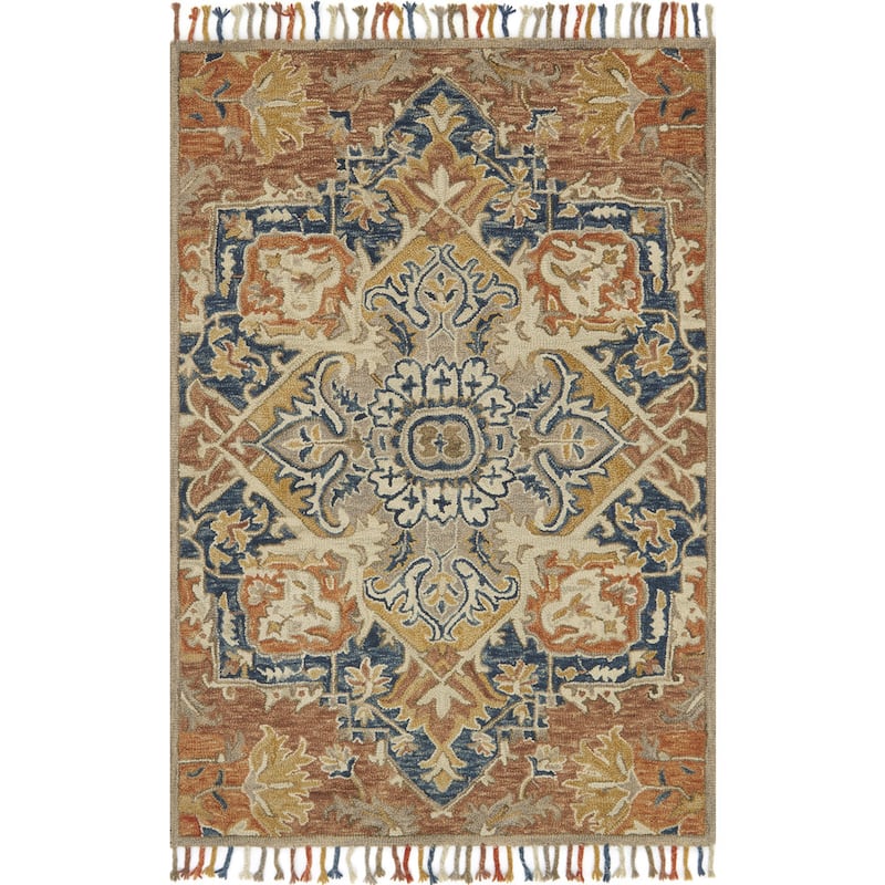 Alexander Home Sahara Rust Boho Hand-Hooked Wool Rug