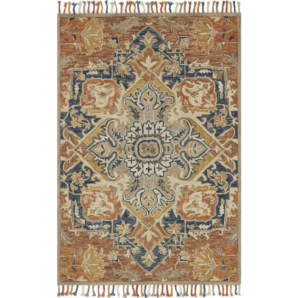 Alexander Home Sahara Rust Boho Hand-Hooked Wool Rug