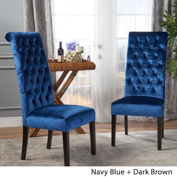 Leorah Tall Back Tufted Velvet Dining Chair Set Of 2 Leorah Tall Back Tufted Velvet Dining Chair Set Of 2