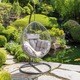 preview thumbnail 1 of 17, Layla Outdoor Hanging Cushioned Wicker Basket Chair and Base by Christopher Knight Home