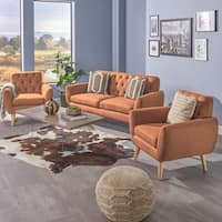 Bernice Mid Century Modern Petite 3-piece Fabric Sofa Set by Christopher Knight Home