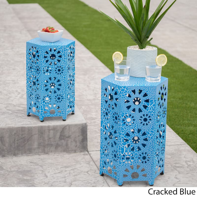 Eliana Outdoor 12-inch and 14-inch Nested Side Table Set by Christopher Knight Home