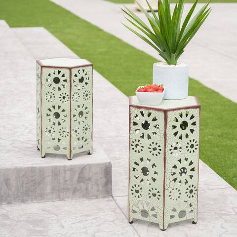 Eliana Outdoor 12-inch and 14-inch Nested Side Table Set by Christopher Knight Home